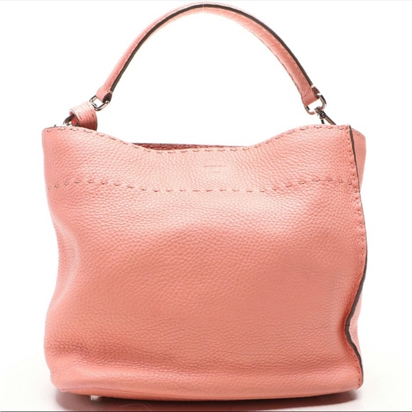 Fendi Handbags - Fendi Selleria Anna Shoulder Bag in Pesca Leather
